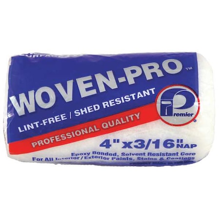 Premier 4" Paint Roller Cover, 3/16" Nap, Woven Fabric 441