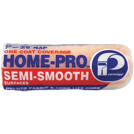 Premier 7" Paint Roller Cover, 3/8" Nap, Polyester 722