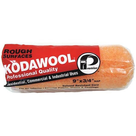 Premier 9" Paint Roller Cover, 3/4" Nap, Polyester/Knitted Wool 9KW2-75