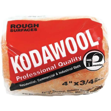 Premier 4" Paint Roller Cover, 3/4" Nap, Polyester/Knitted Wool 4KW2-75