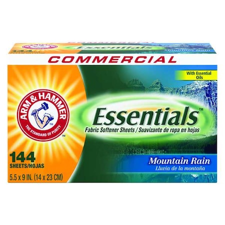 Arm & Hammer Fabric Softener Sheets, Sheet, Mountain Rain Scent, White 33200-00102