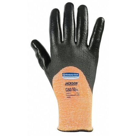 Jackson Safety Cut Resistant Gloves, 3 Cut Level, Black, Orange, XL 38650