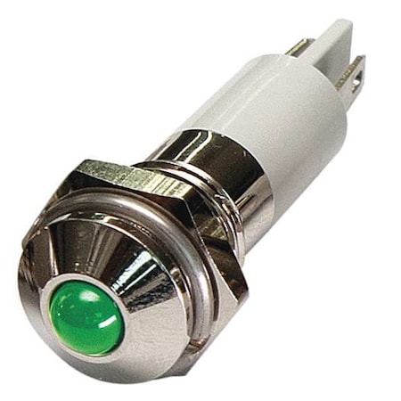 Zoro Select Round Indicator Light, Green, 24VDC 24M080
