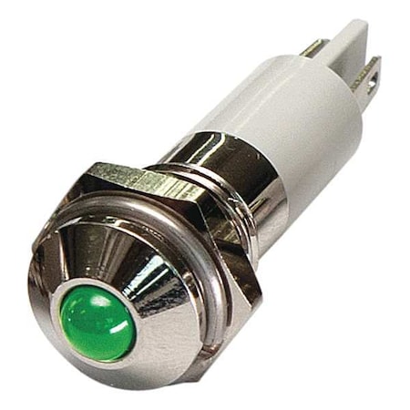 ZORO SELECT Round Indicator Light, Green, 120VAC 24M083