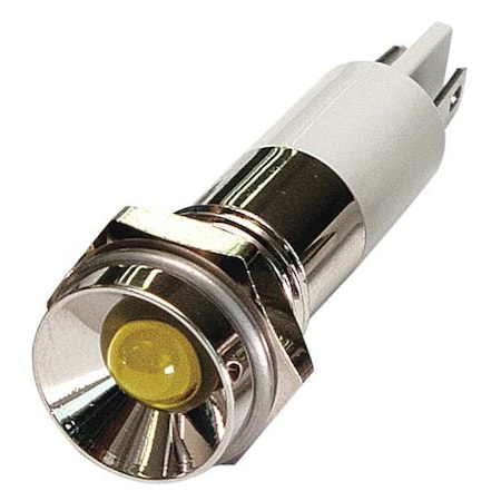 Zoro Select Protrude Indicator Light, Yellow, 12VDC 24M085