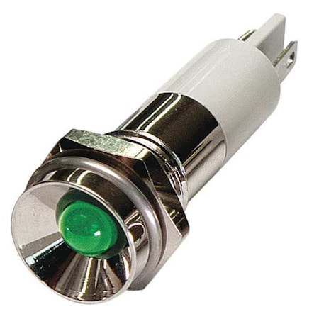 ZORO SELECT Protrude Indicator Light, Green, 12VDC 24M086