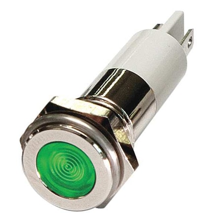 Zoro Select Flat Indicator Light, Green, 12VDC 24M095 | Zoro