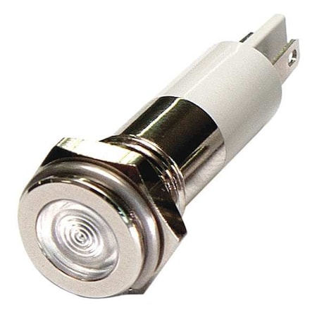 Zoro Select Flat Indicator Light, White, 12VDC 24M097