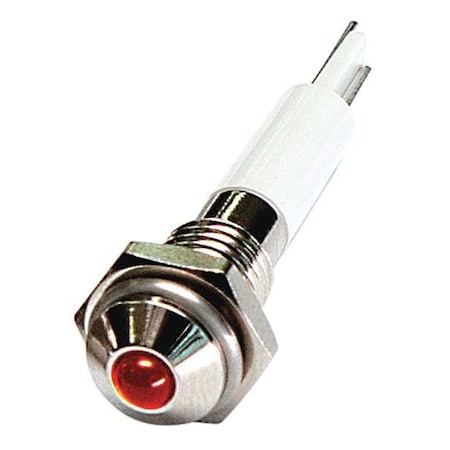 Zoro Select Round Indicator Light, Red, 12VDC, IP Rating: 40 24M020
