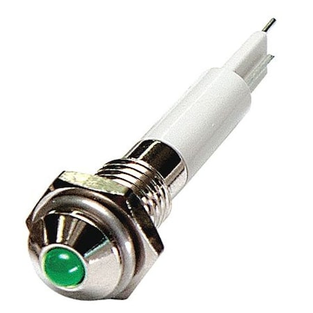 Zoro Select Round Indicator Light, Green, 12VDC 24M022