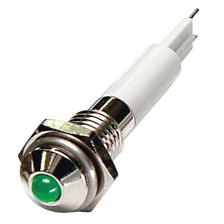 ZORO SELECT Round Indicator Light, Green, 24VDC 24M025