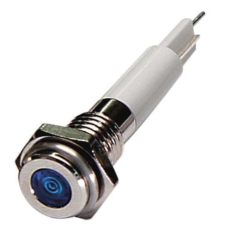 Zoro Select Flat Indicator Light, Blue, 12VDC 24M035