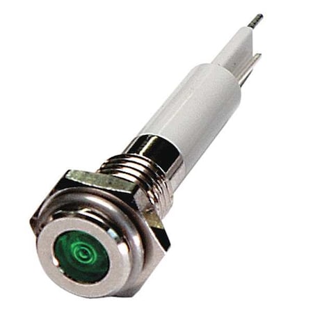 Zoro Select Flat Indicator Light, Green, 24VDC 24M039