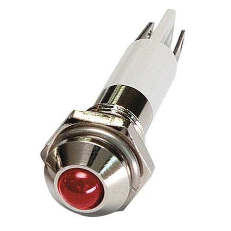 Zoro Select Round Indicator Light, Red, 12VDC, Voltage: 12V DC 24M042