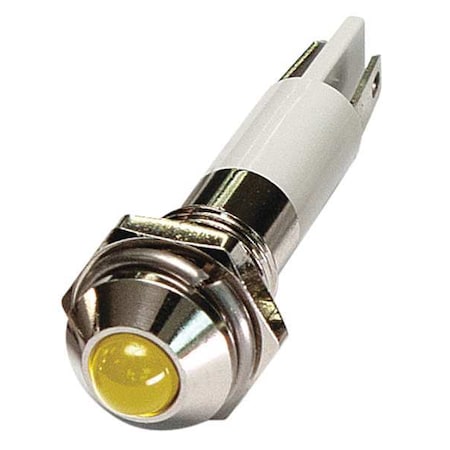 Zoro Select Round Indicator Light, Yellow, 12VDC 24M043