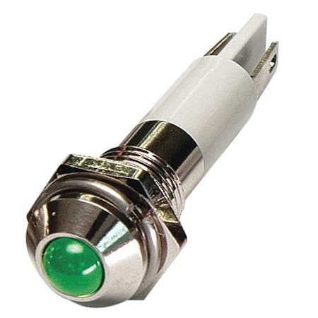 Zoro Select Round Indicator Light, Green, 24VDC 24M047