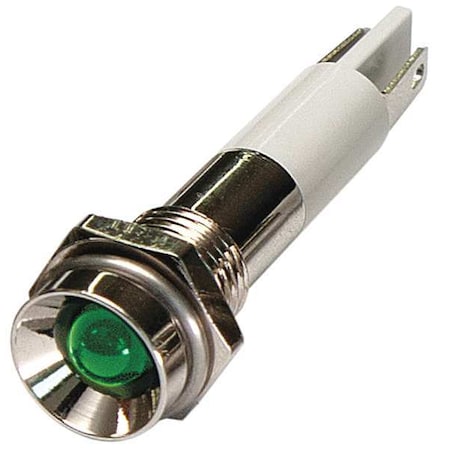 ZORO SELECT Protrude Indicator Light, Green, 24VDC 24M056