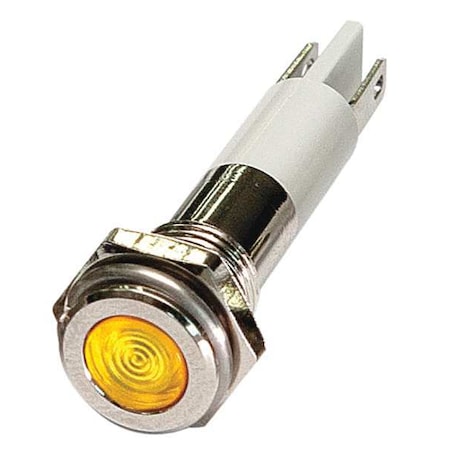 Zoro Select Flat Indicator Light, Yellow, 12VDC 24M061