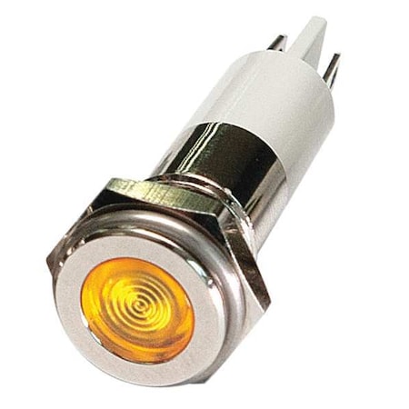 Zoro Select Flat Indicator Light, Yellow, 120VAC 24M105