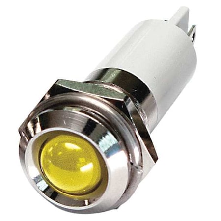 Zoro Select Round Indicator Light, Yellow, 24VDC 24M113