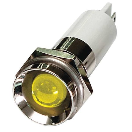 Zoro Select Protrude Indicator Light, Yellow, 120VAC 24M125