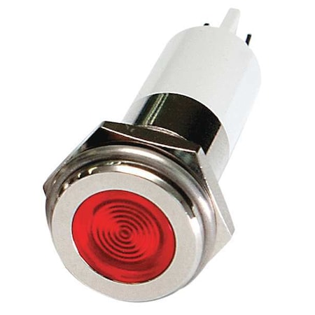 ZORO SELECT Flat Indicator Light, Red, 12VDC 24M127