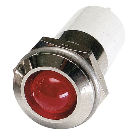 Zoro Select Round Indicator Light, Red, 3VDC 24M142