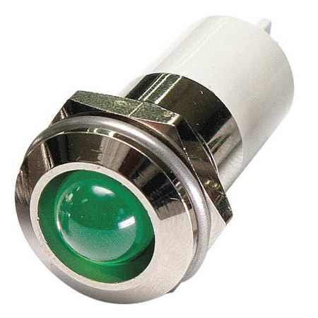 Zoro Select Round Indicator Light, Green, 3VDC 24M144