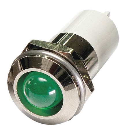 ZORO SELECT Round Indicator Light, Green, 120VAC 24M153