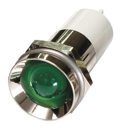 Zoro Select Protrude Indicator Light, Green, 120VAC 24M162