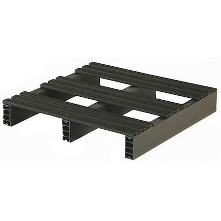 Zoro Select Recycled Rigid PVC Pallet, 24 in L, 24 in W, 4 in H, 500 lb Dynamic 05000180