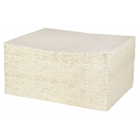 Zing Absorbent Pad, 27 gal, Oil-Based Liquids, White, Polypropylene, 100 PK 7187