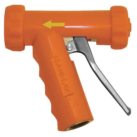 Sani-Lav Pistol Grip Spray Nozzle, 3/4" Female, 150 psi, 5.3 gpm, Safety Orange N81