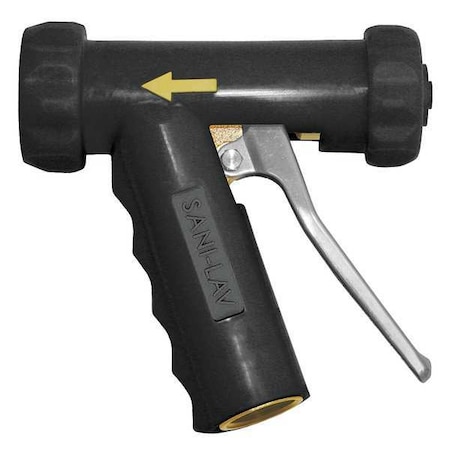 Sani-Lav Pistol Grip Spray Nozzle, 3/4" Female, 150 psi, 5.3 gpm, Black N81B