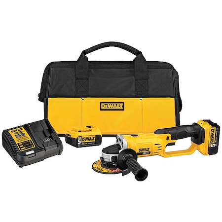Dewalt 20V MAX Angle Grinder Kit + Battery, 4-1/2 in. Wheel Diameter DCG412P2