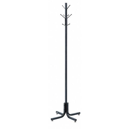 Safco Coat Rack, Steel, Black, 70" 4163BL
