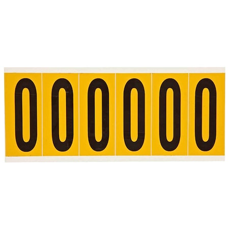 Brady NumberLabel, Vinyl, 3-1/2inH, 1-1/2inW 1550-0