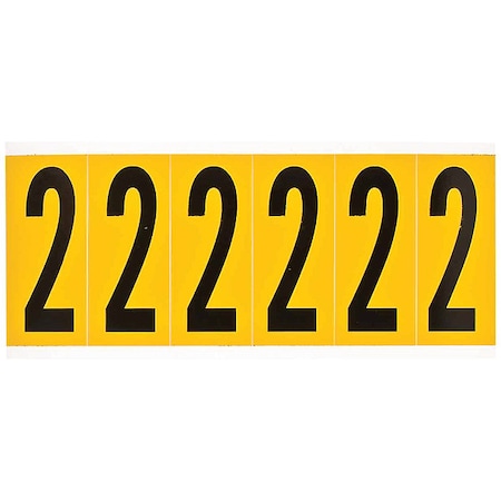 Brady NumberLabel, Vinyl, 3-1/2inH, 1-1/2inW 1550-2