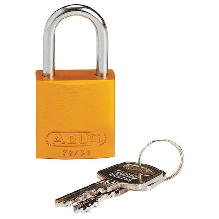 Brady Lockout Padlock, Keyed Different, Aluminum, Yellow, 1 in Shackle Height, 1 1/4 in Body Width CPAL-YLW-25ST-KD