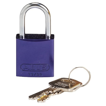 Brady Lockout Padlock, Keyed Different, Aluminum, Purple, 1 in Shackle Height, 1 1/4 in Body Width CPAL-PRP-25ST-KD