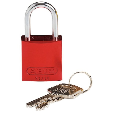 Brady Lockout Padlock, Keyed Different, Aluminum, Red, 1 in Shackle Height, 1 1/4 in Body Width CPAL-RED-25ST-KD