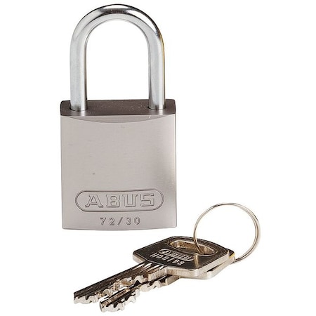 Brady Lockout Padlock, Keyed Different, Aluminum, Silver, 1 in Shackle Height, 1 1/4 in Body Width CPAL-WHT-25ST-KD