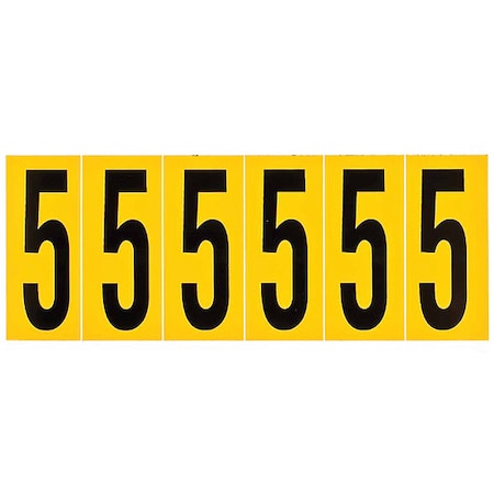 Brady NumberLabel, Vinyl, 3-1/2inH, 1-1/2inW 1550-5