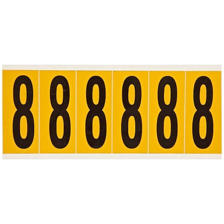 Brady NumberLabel, Vinyl, 3-1/2inH, 1-1/2inW 1550-8