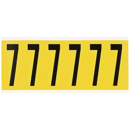 Brady NumberLabel, Vinyl, 3-1/2inH, 1-1/2inW 3450-7