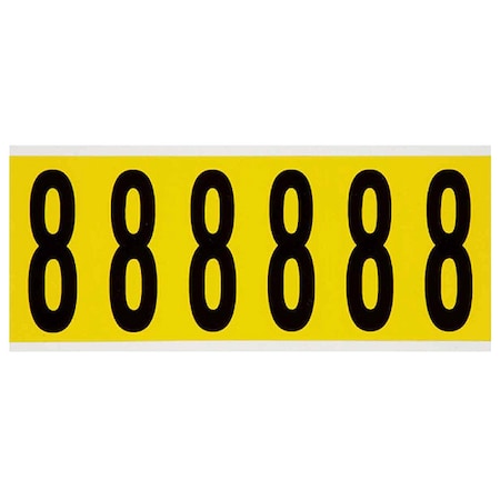 Brady NumberLabel, Vinyl, 3-1/2inH, 1-1/2inW 3450-8