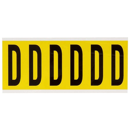 Brady LetterLabel, Vinyl, 3-1/2inH, 1-1/2inW 3450-D