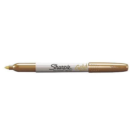 Sharpie Permanent Marker, Metallic Gold, Fine Tip, Capped, 12 PK 1823889