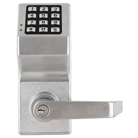 Locdown Electronic Lock, Brushed Chrome, 12 Button DL6100 US26D