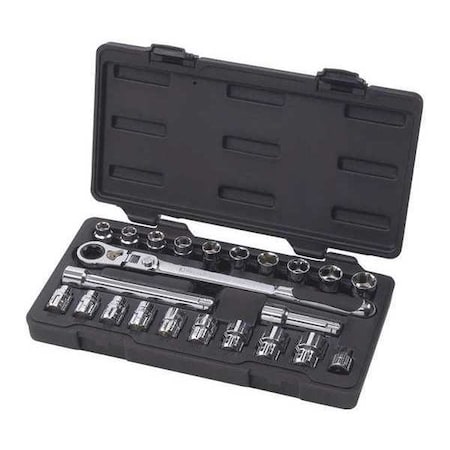 Gearwrench 23 Piece 3/8" Drive Pass-Thru 6 Point Standard SAE/Metric Mechanics Tool Set 893823